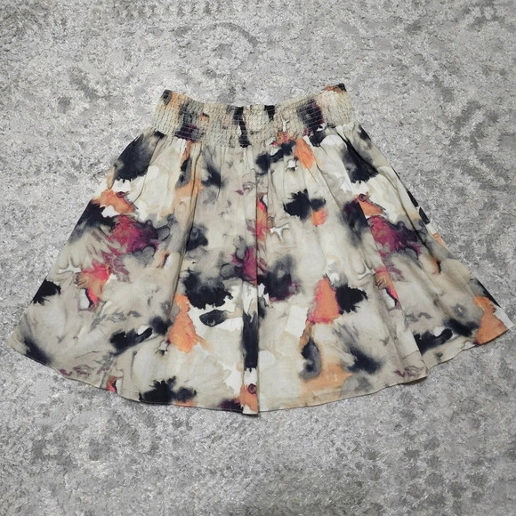 NEW YORK & COMPANY 100% Cotton Smocked Waist Tie Dye Circle Skirt, Lined, M - Picture 10 of 15